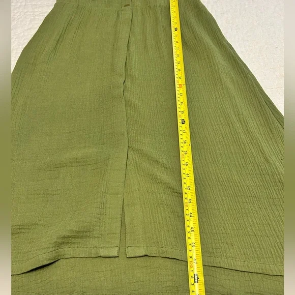 NWT SOFT SURROUNDINGS Drina Gauze Button Front Midi Dress Fern‎ Green Sz Medium - Picture 7 of 12